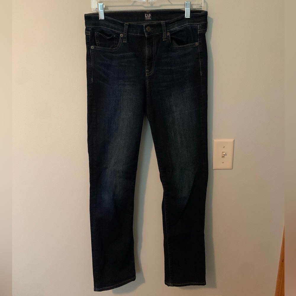 GAP dark wash straight jeans